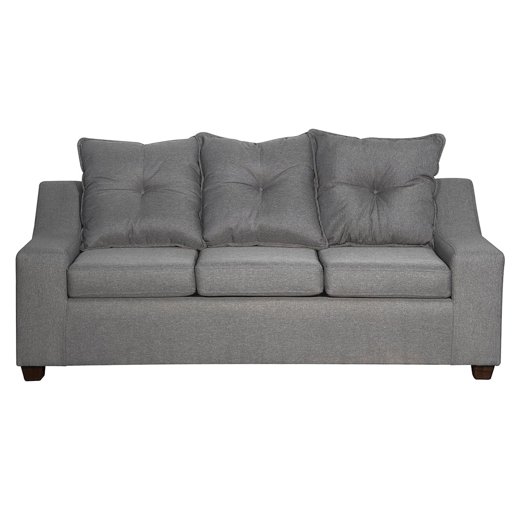 SOFA MASEL VIENA 3 CUERPOS GRIS TELA 190 X 80X90 - 1