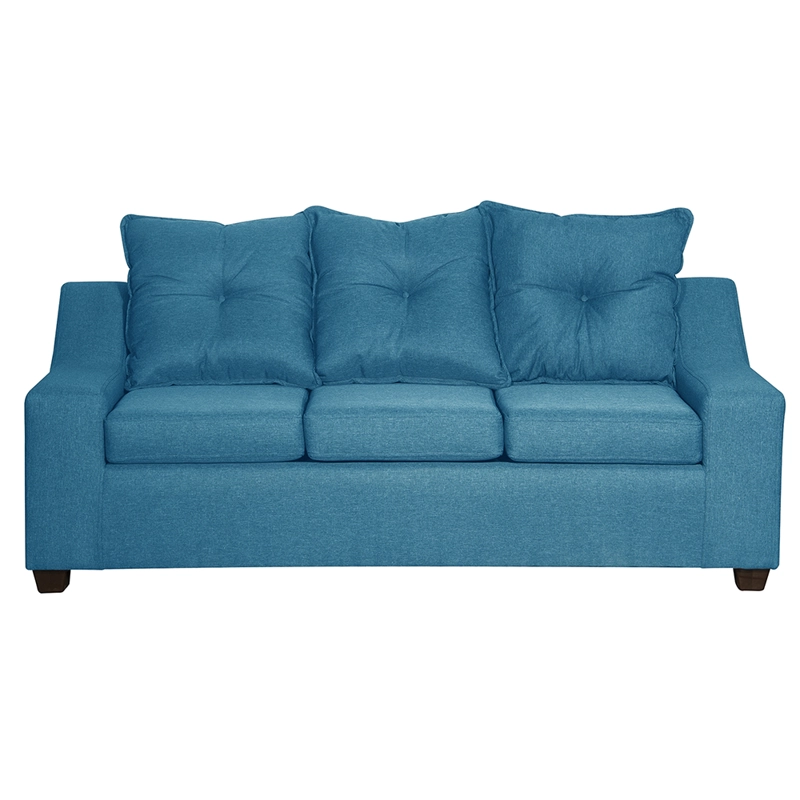 SOFA MASEL VIENA 3 CUERPOS TURQUESA TELA 190 X 80X90 - 1