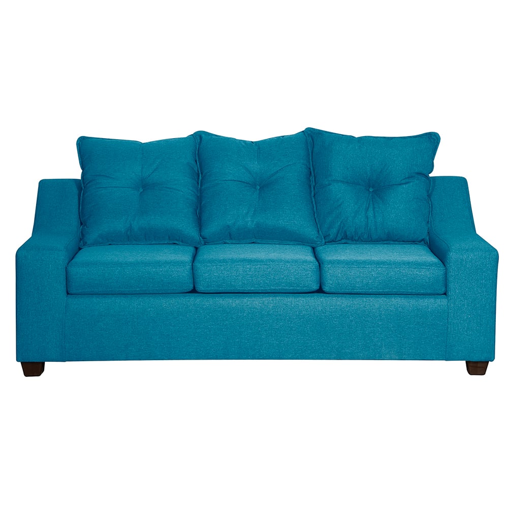 SOFA MASEL VIENA 3 CUERPOS TURQUESA TELA 190 X 80X90 - 1