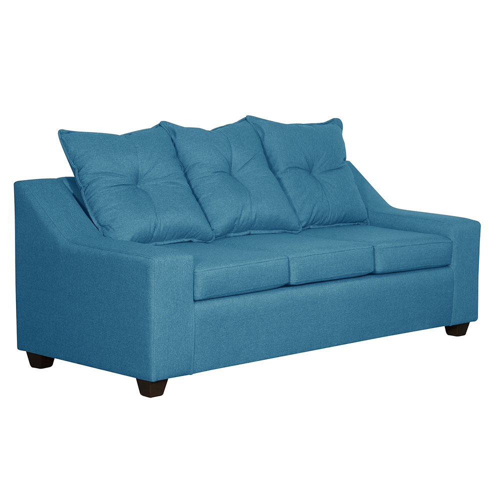 SOFA MASEL VIENA 3 CUERPOS TURQUESA TELA 190 X 80X90 - 2