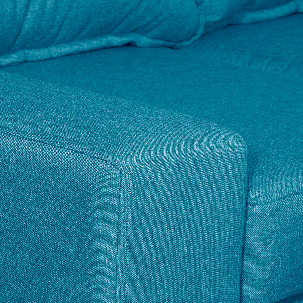 SOFA MASEL VIENA 3 CUERPOS TURQUESA TELA 190 X 80X90 - 3