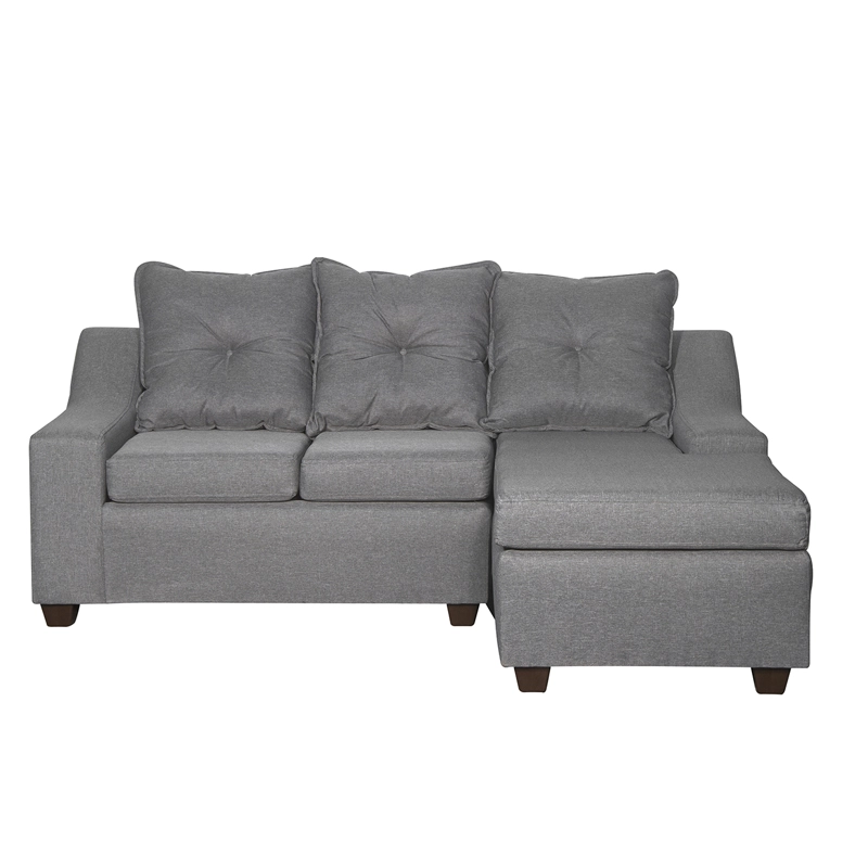 SECCIONAL MASEL VIENA 3 CUERPOS GRIS CHAISE DERECHO TELA 200 X 140X90 - 1