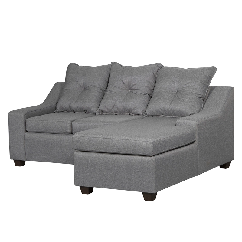 SECCIONAL MASEL VIENA 3 CUERPOS GRIS CHAISE DERECHO TELA 200 X 140X90 - 2