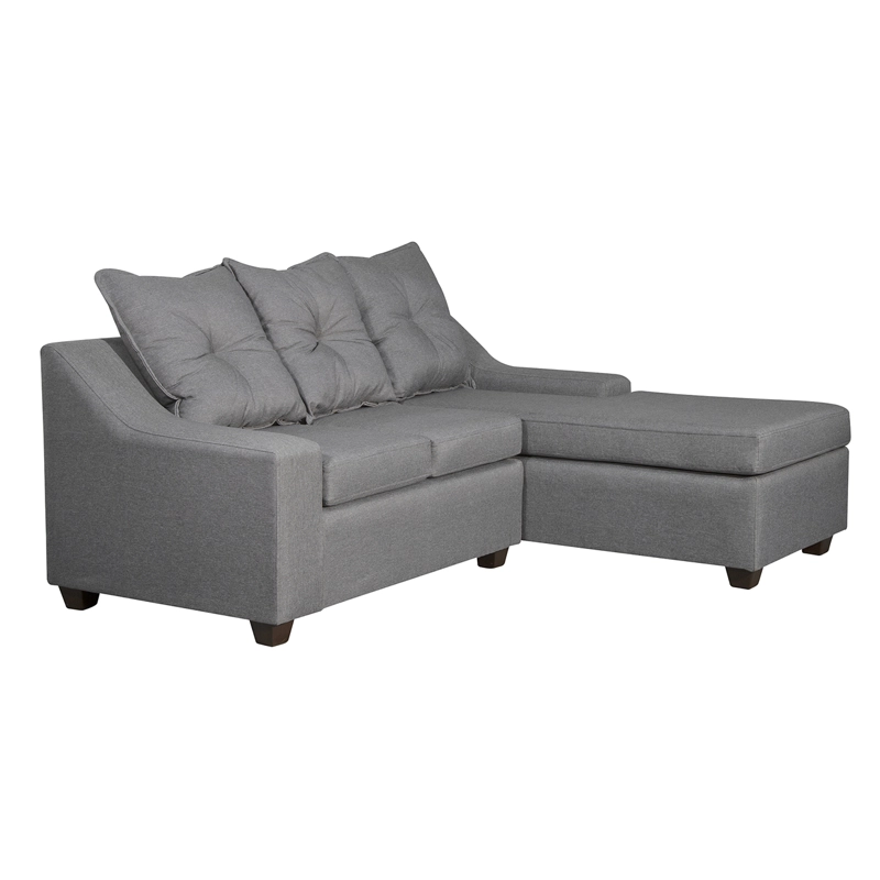 SECCIONAL MASEL VIENA 3 CUERPOS GRIS CHAISE DERECHO TELA 200 X 140X90 - 3