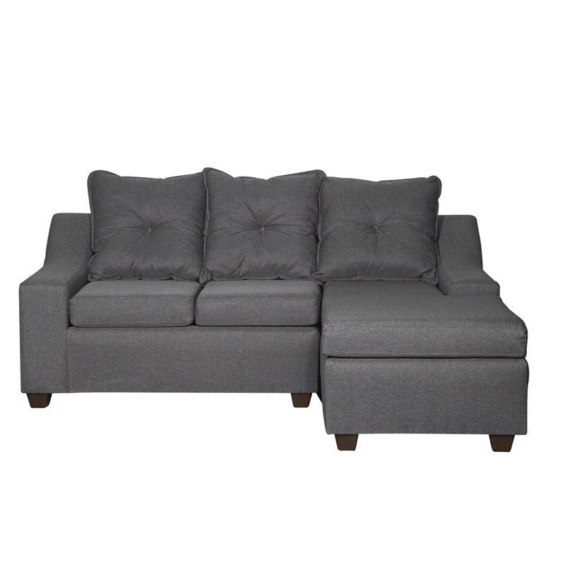 SECCIONAL MASEL VIENA 3 CUERPOS GRAFITO DERECHO TELA GRIS OSCURO 200 X 140X90 - 1