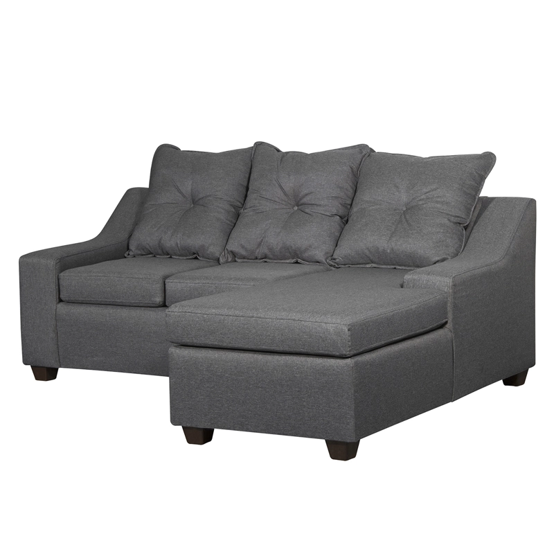 SECCIONAL MASEL VIENA 3 CUERPOS GRAFITO DERECHO TELA GRIS OSCURO 200 X 140X90 - 2