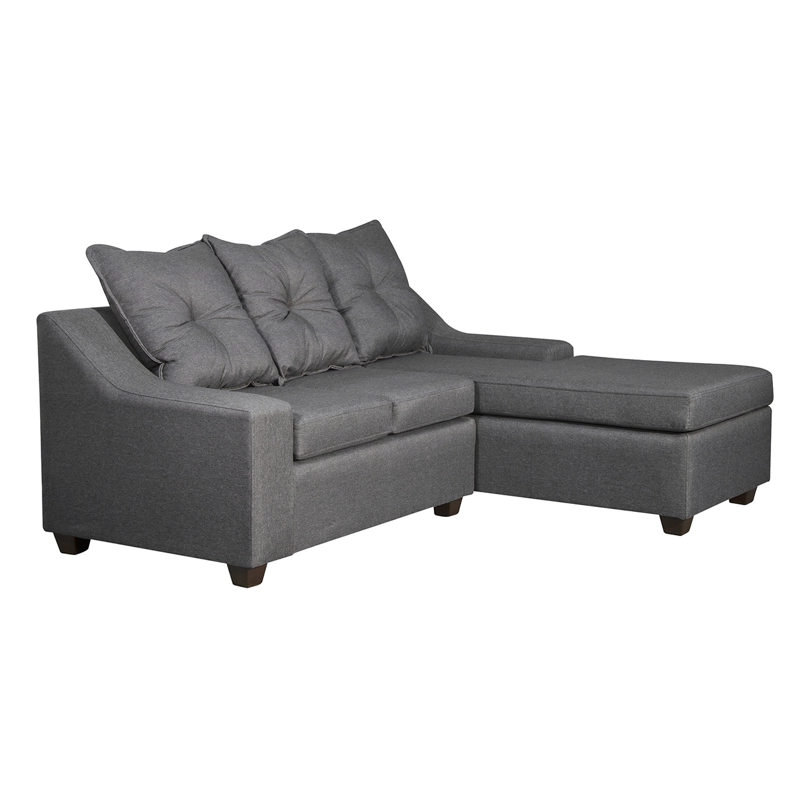 SECCIONAL MASEL VIENA 3 CUERPOS GRAFITO DERECHO TELA GRIS OSCURO 200 X 140X90 - 3