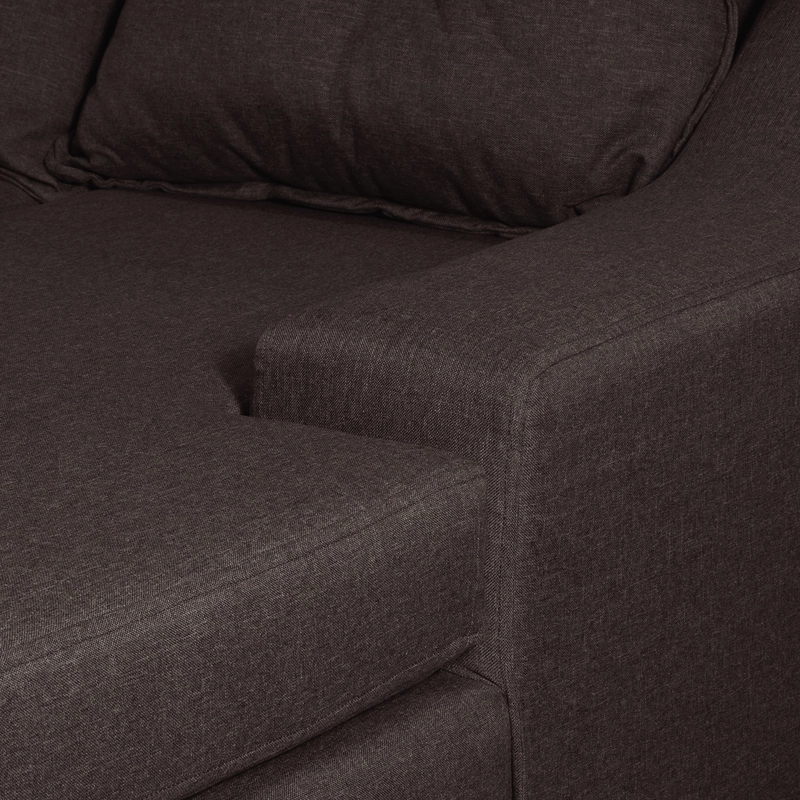 SECCIONAL MASEL VIENA 3 CUERPOS CHOCOLATE DERECHO TELA 200 X 140X90 - 4
