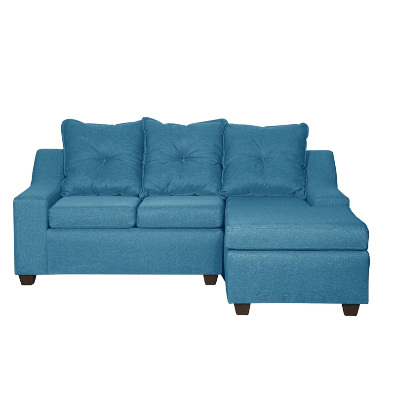 SECCIONAL MASEL VIENA 3 CUERPOS TURQUESA DERECHO TELA 200 X 140X90 - 1