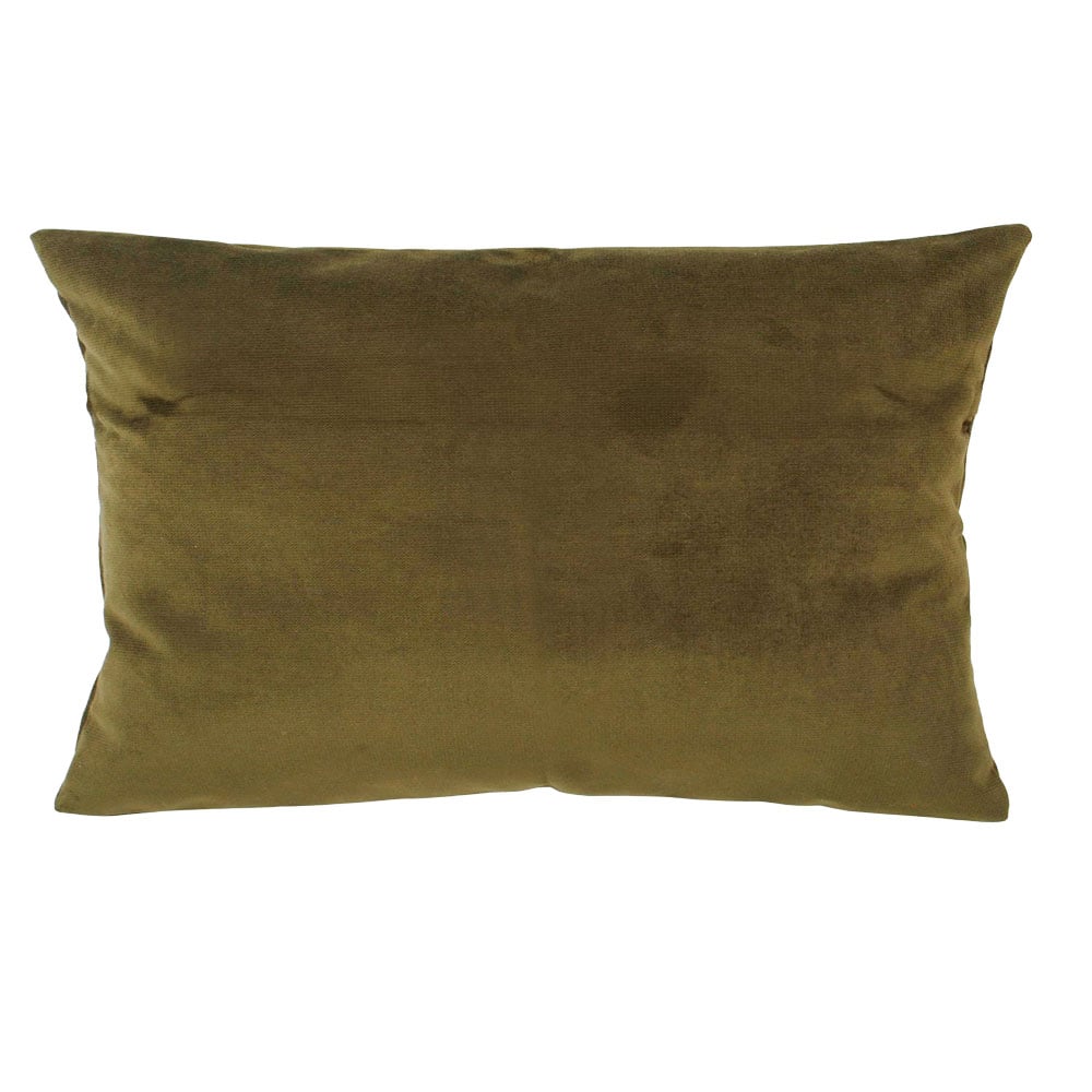 COJÍN MASEL FELPA NEW VELVET OLIVE 30 X 60 CM VERDE - 1