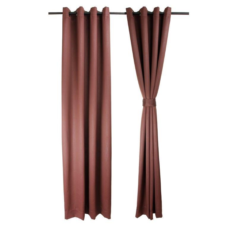 CORTINAS ARGOLLAS SET EMBOSSED CHOCOLATE - 1