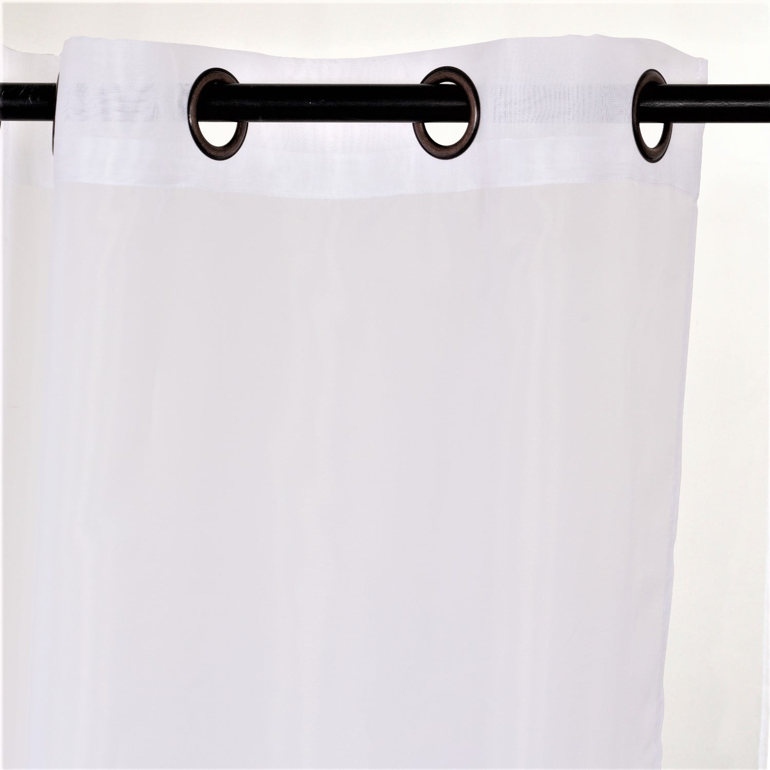 CORTINA ARGOLLAS SET VELO LISO BLANCO - 1