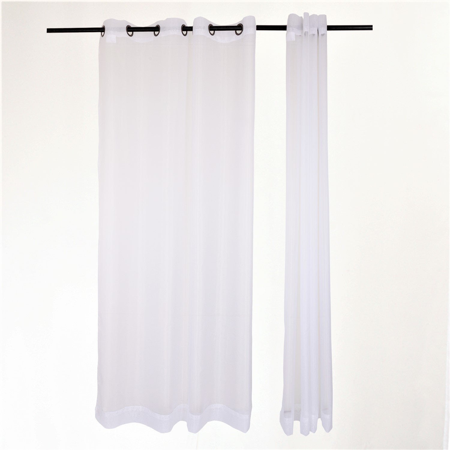 CORTINA ARGOLLAS SET VELO LISO BLANCO - 2