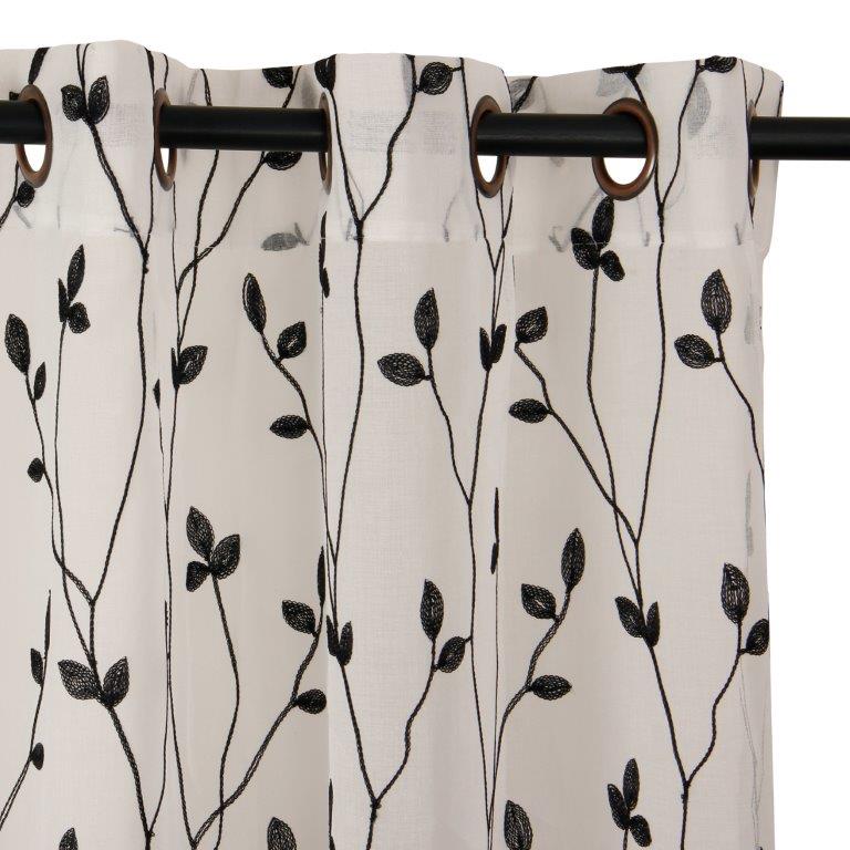 CORTINAS ARGOLLAS SET TERESITA BLACK - 1