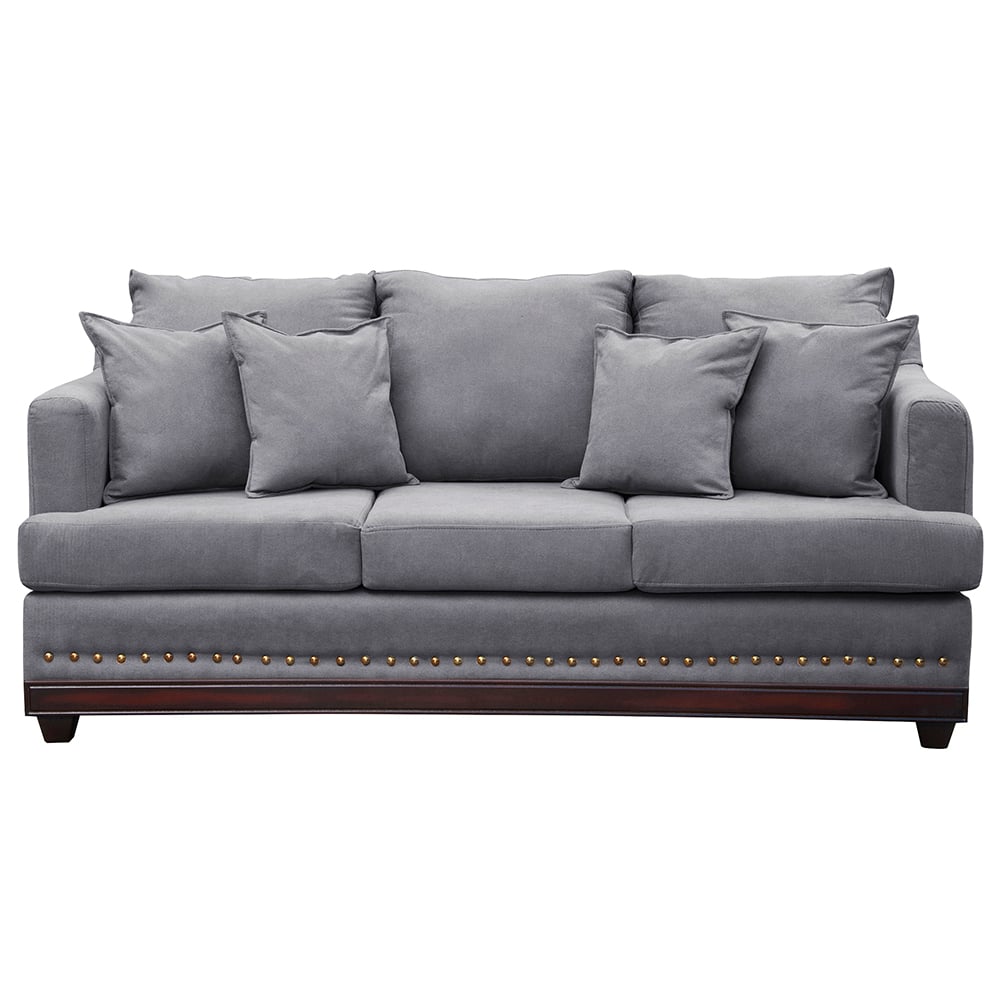 SOFÁ MASEL ESTAMBUL GRIS 3C TACHAS TELA 200 X 90 X 95 - 1