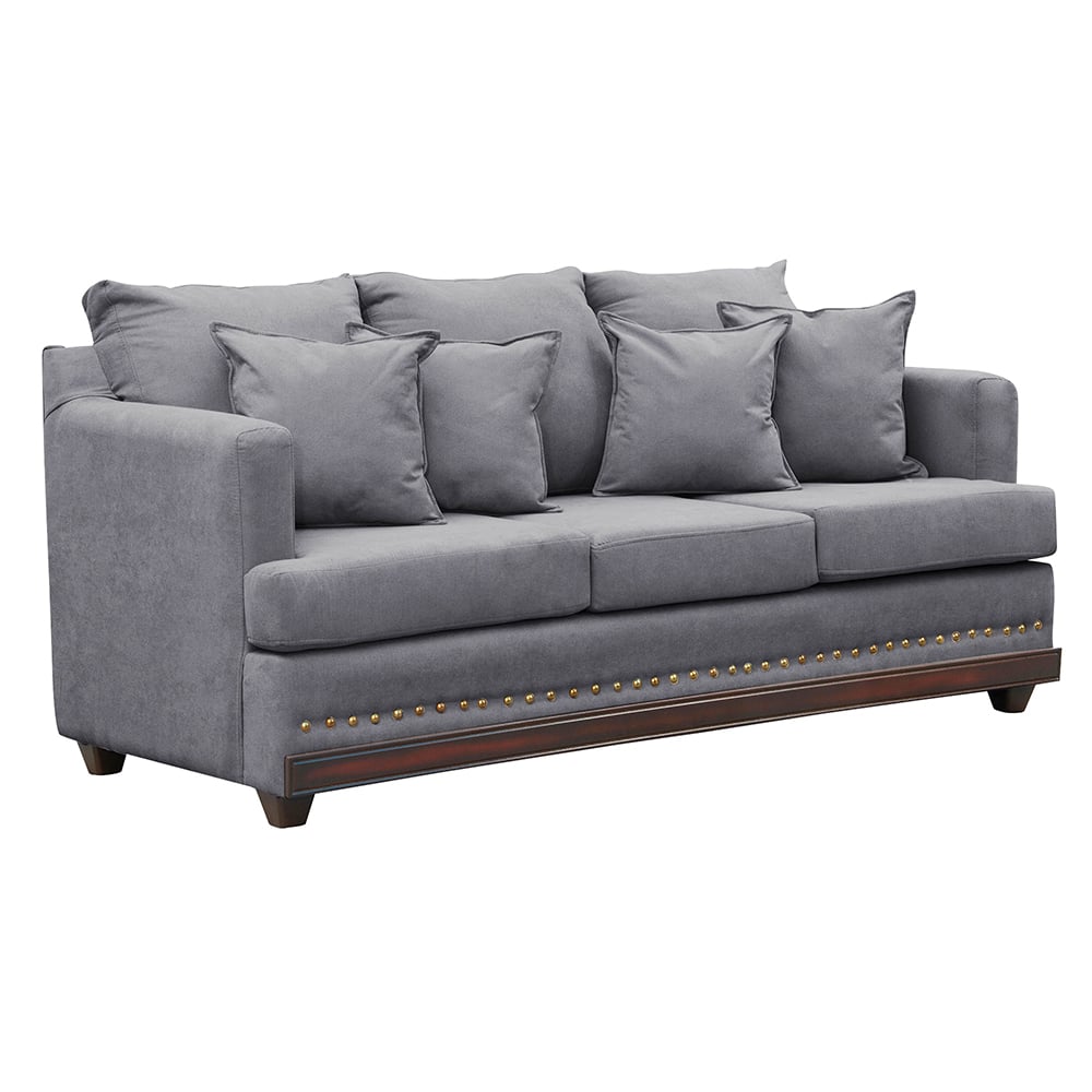SOFÁ MASEL ESTAMBUL GRIS 3C TACHAS TELA 200 X 90 X 95 - 2