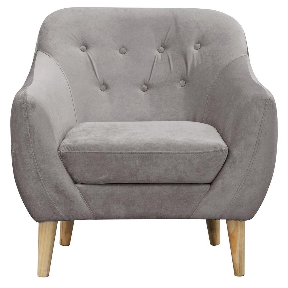 POLTRONA MASEL NORWAY FELPA GRIS 85X87X90 - 1