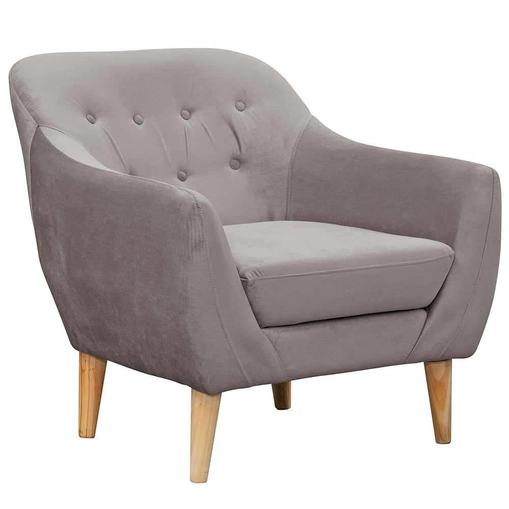 POLTRONA MASEL NORWAY FELPA GRIS 85X87X90 - 2