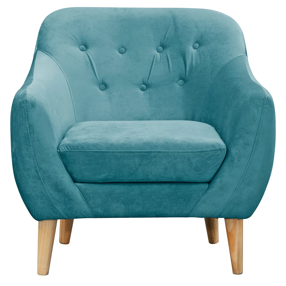 POLTRONA MASEL NORWAY FELPA TURQUESA 1C 85X87X90 - 1