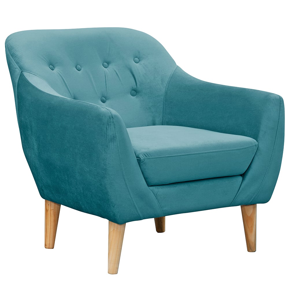 POLTRONA MASEL NORWAY FELPA TURQUESA 1C 85X87X90 - 2