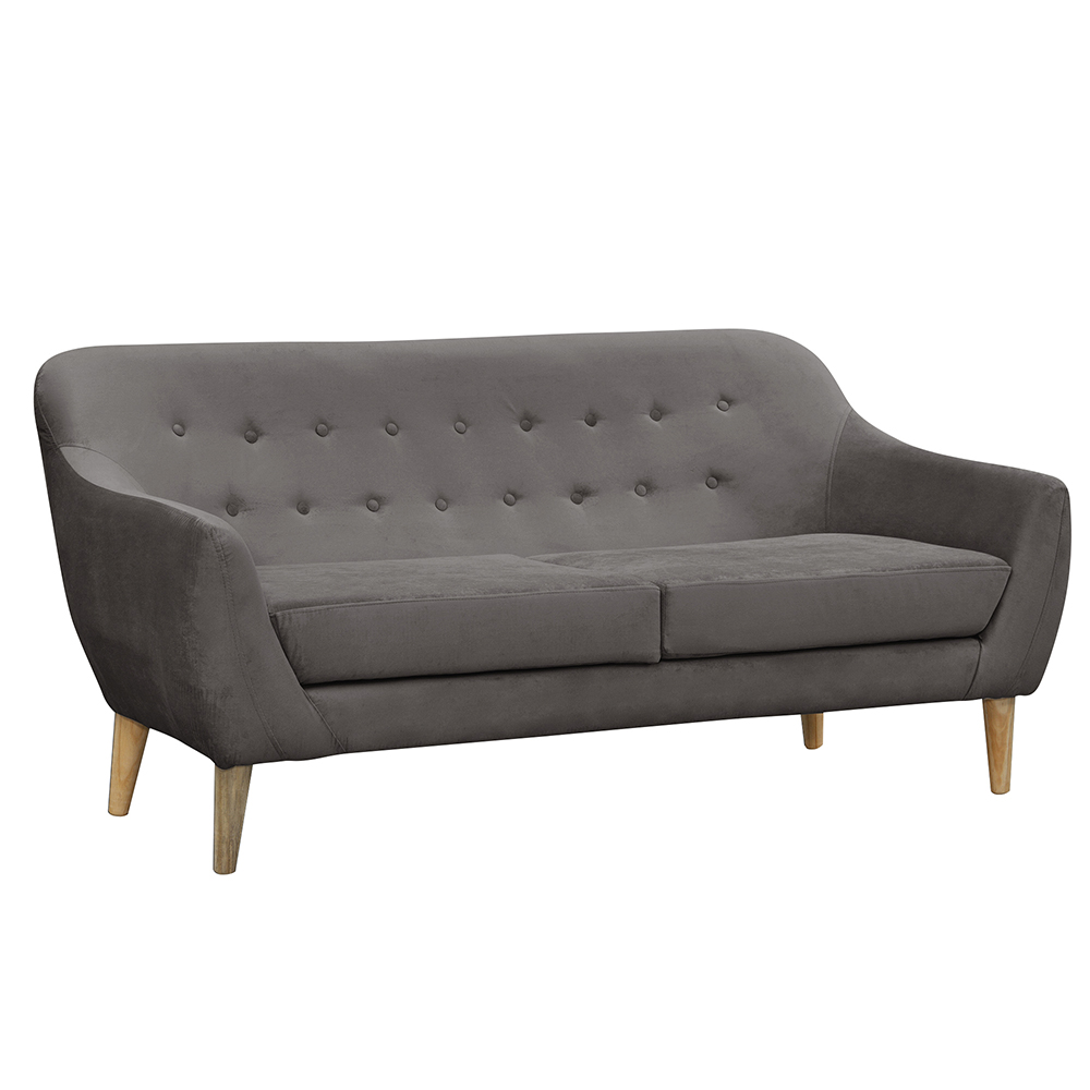 MUEBLE MASEL NORWAY FELPA GRAFITO SOFA 2C GRIS OSCURO - 2