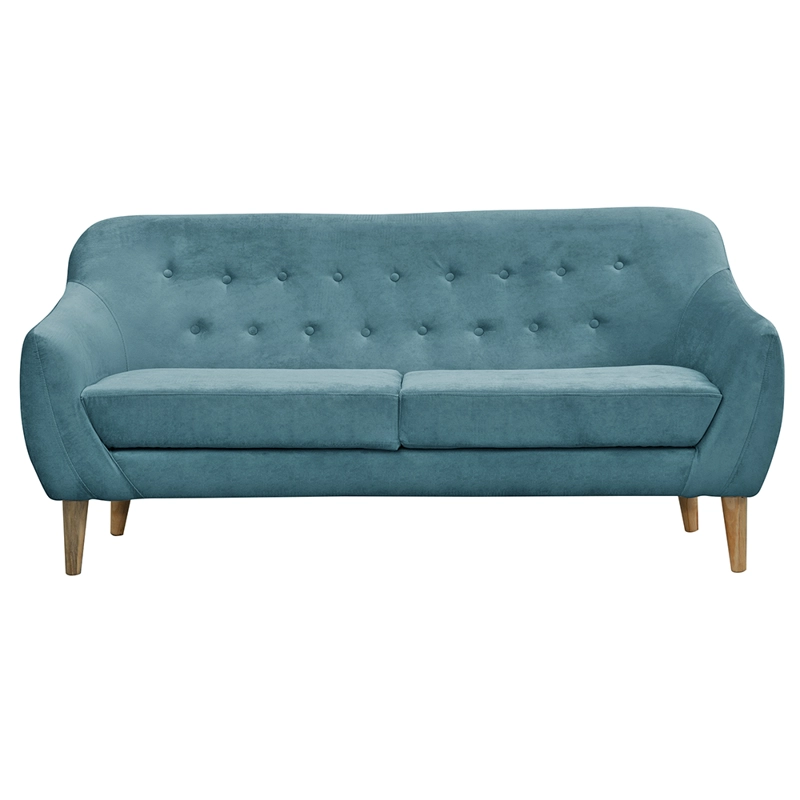 SOFÁ MASEL NORWAY 3 CUERPOS FELPA TURQUESA 185X 87X90 - 1
