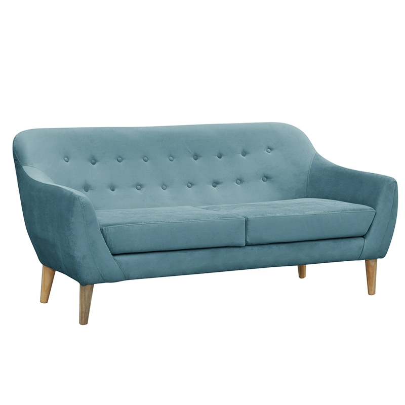 SOFÁ MASEL NORWAY 3 CUERPOS FELPA TURQUESA 185X 87X90 - 2