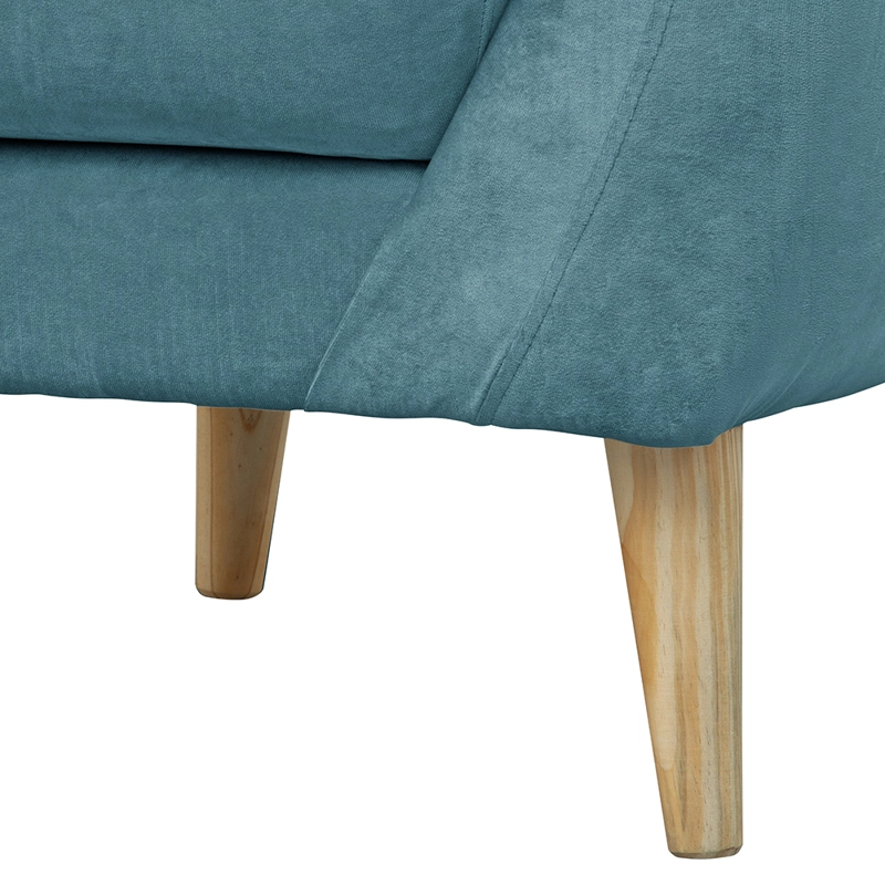 SOFÁ MASEL NORWAY 3 CUERPOS FELPA TURQUESA 185X 87X90 - 3