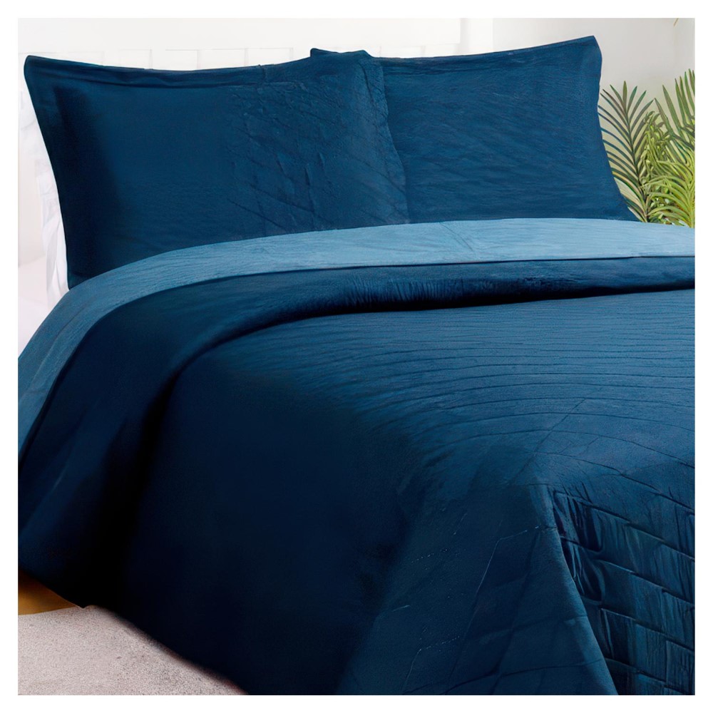 QUILT BICOLOR MASEL 2 PL 220X 250 AZUL - PETROLEO - 1
