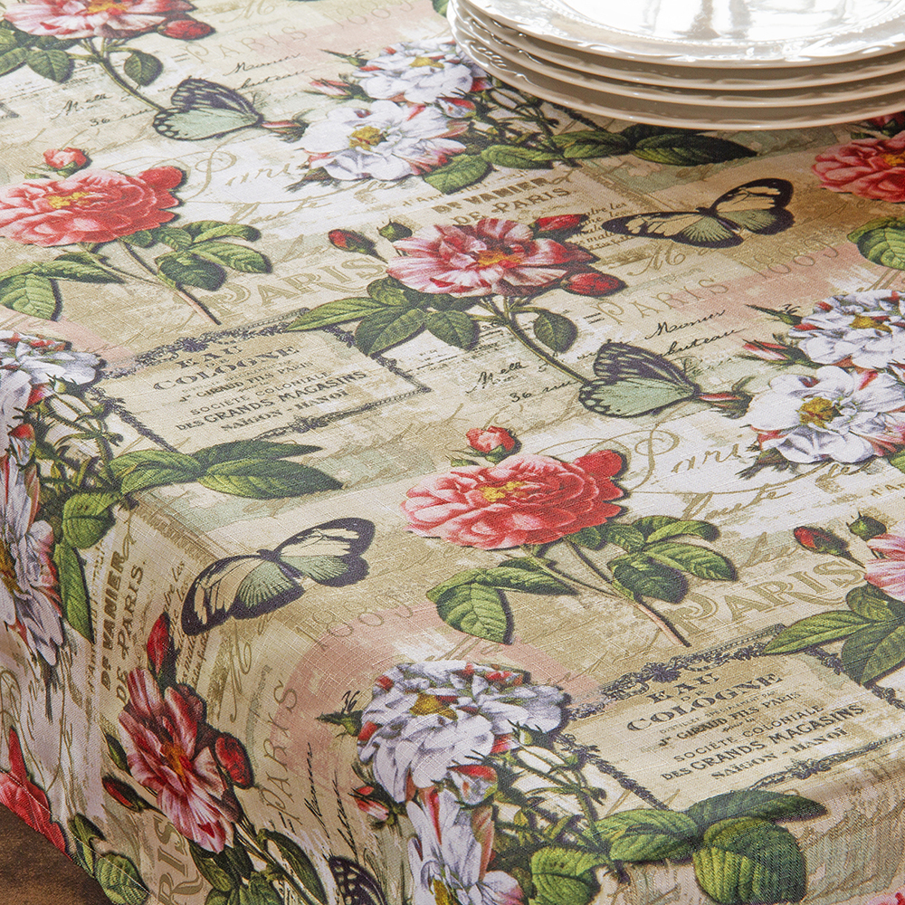 MANTEL DE TELA  LINETTE  210X150  PARIS OLIVE - 3