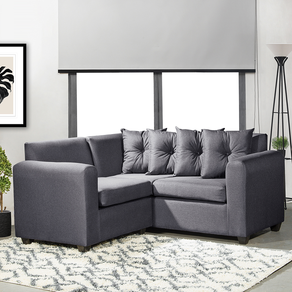 SECCIONAL ESQUINERO RECIFE TELA GRIS OSCURO 160X160X78 - 1