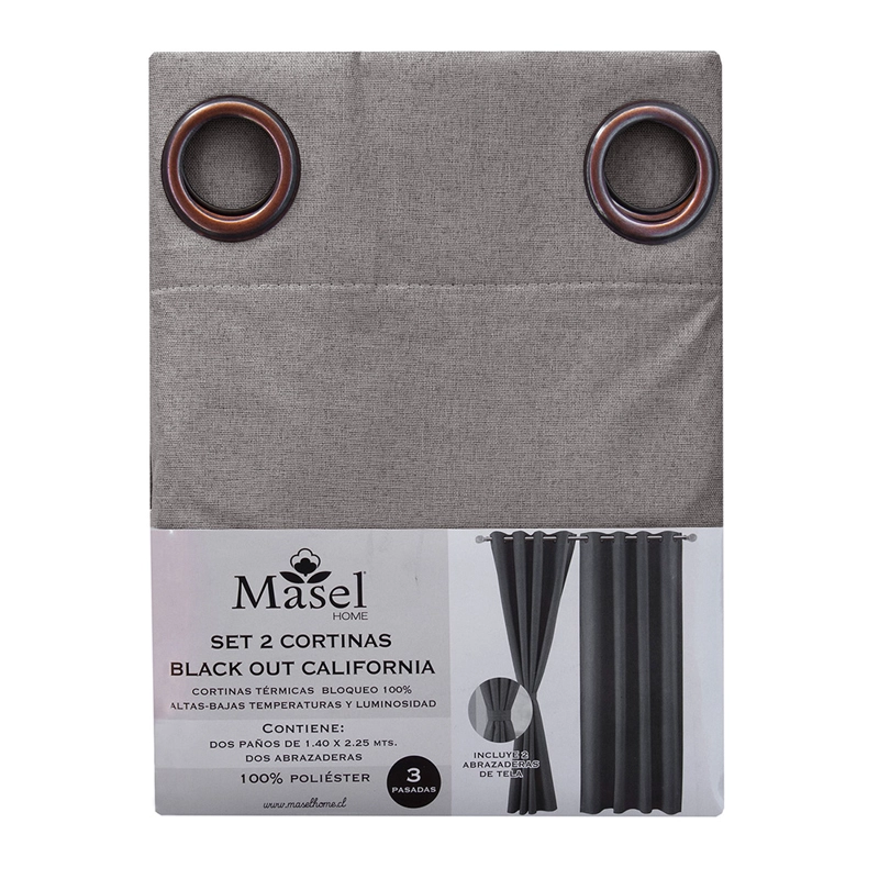 SET 2 CORTINAS BLACK OUT CALIFORNIA  CHOCOLATE - 4