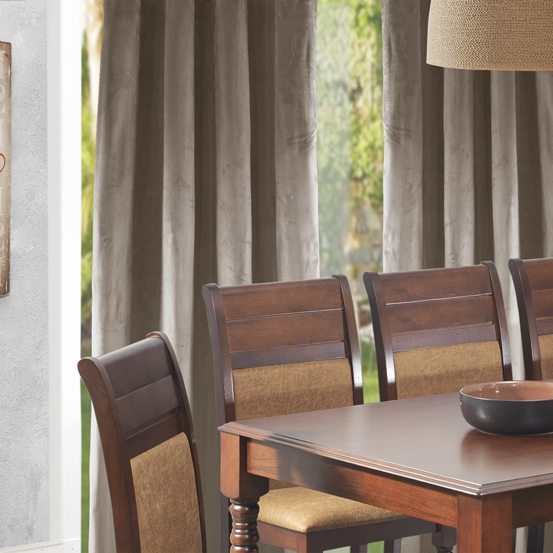 SET 2 CORTINAS ARGOLLAS NEW VELVET   BEIGE 140 X 225 - 2