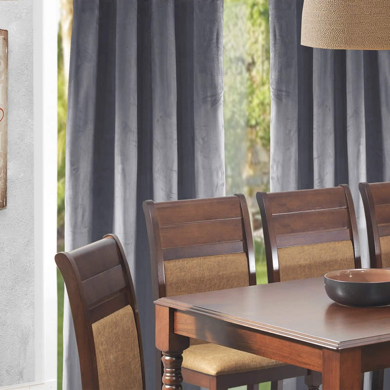 SET 2 CORTINAS ARGOLLAS NEW VELVET   GRIS 140 X 225 - 2