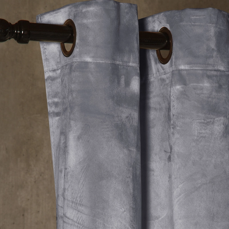 SET 2 CORTINAS ARGOLLAS NEW VELVET   GRIS 140 X 225 - 3