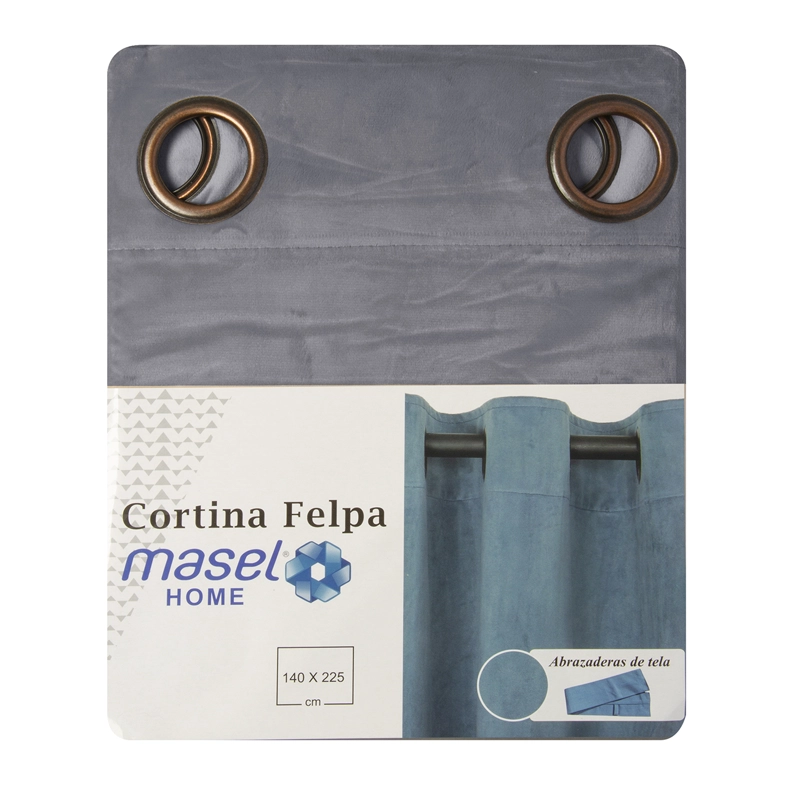 SET 2 CORTINAS ARGOLLAS NEW VELVET   GRIS 140 X 225 - 4