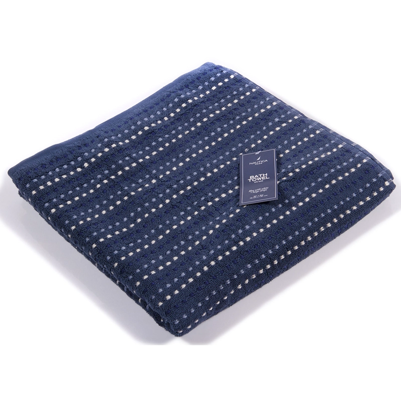 TOALLA BAÑO STRIPE 76X137 AZUL-NAUTICA - 1