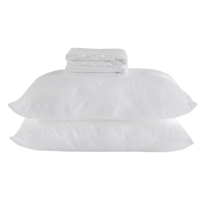 SET 2 ALMOHADAS MICROFIBRA  ECO Y 2  FUNDAS PROTECTORES DE ALMOHADAS 50X70 - 3