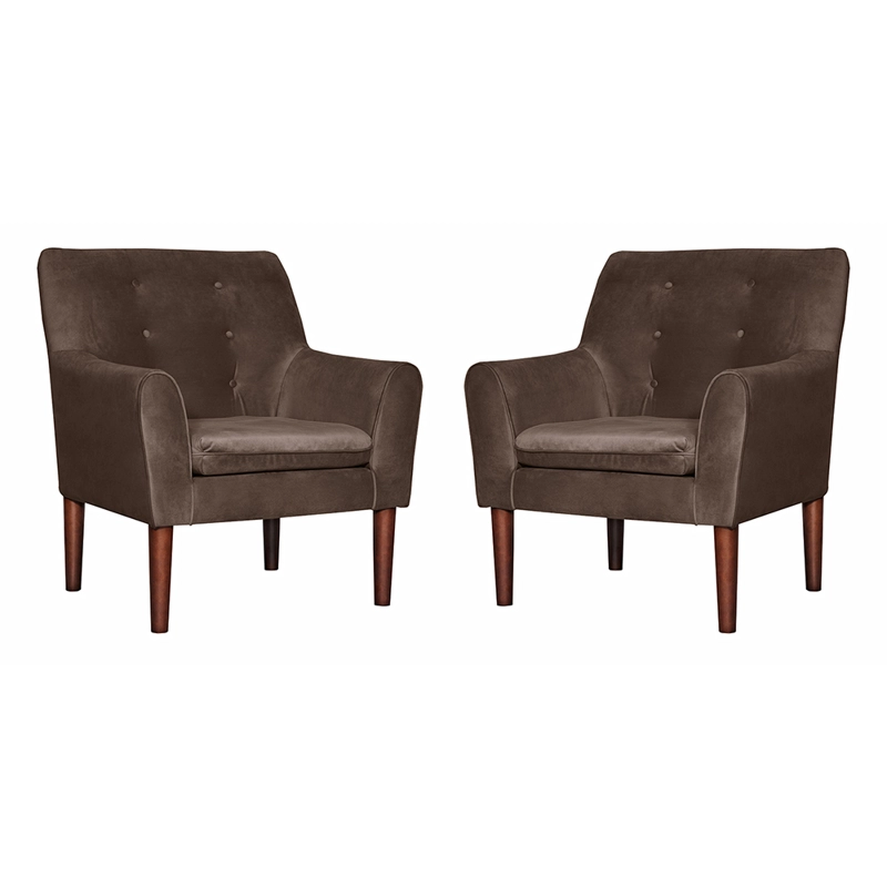 SET 2 POLTRONAS BERGEN FELPA  CHOCOLATE 78 X 70 X 98 - 1