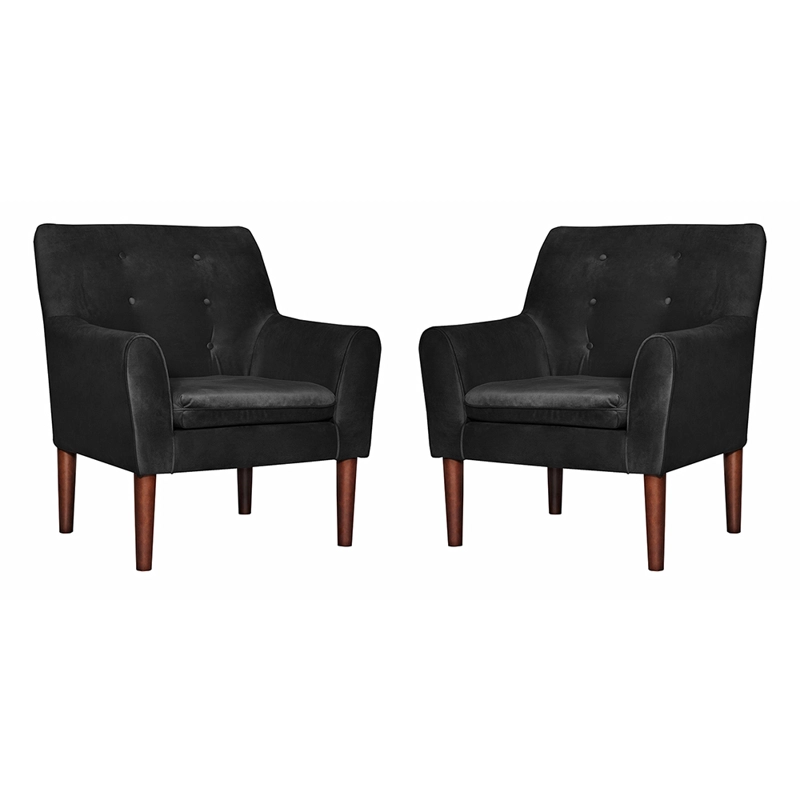 SET 2 POLTRONAS BERGEN FELPA  NEGRA 78 X 70 X 98 - 1