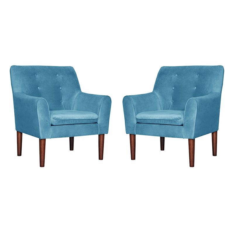 SET 2 POLTRONAS BERGEN FELPA  TURQUESA 78 X 70 X 98 - 1