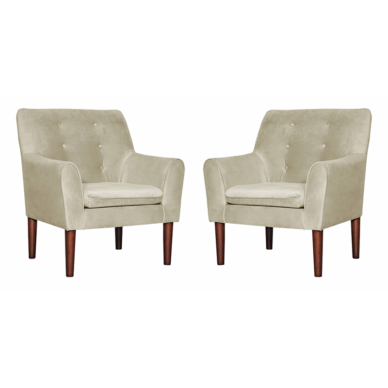 SET 2 POLTRONAS BERGEN FELPA  BEIGE 78 X 70 X 98 - 1
