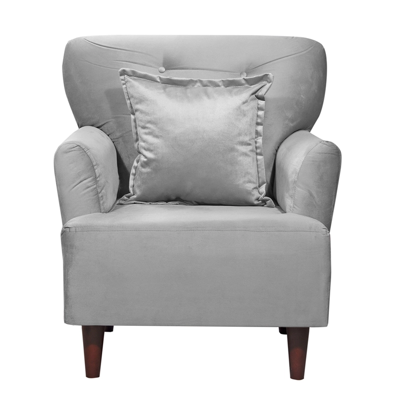 SET  2 POLTRONAS YORK 1C FELPA GRIS 55X 75X92 - 2