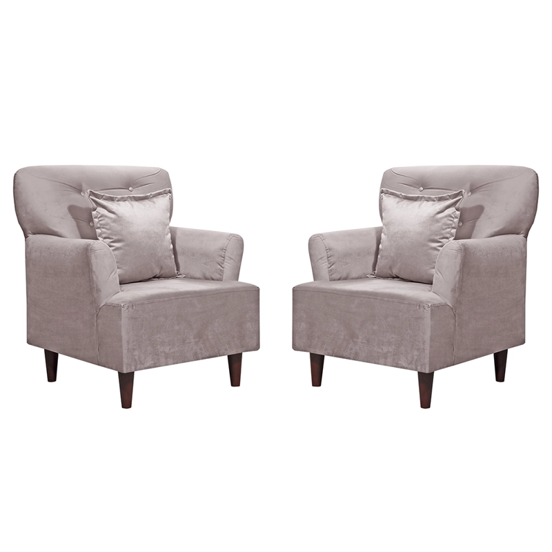 SET  2 POLTRONAS YORK 1C   FELPA BEIGE 55X75X92 - 1