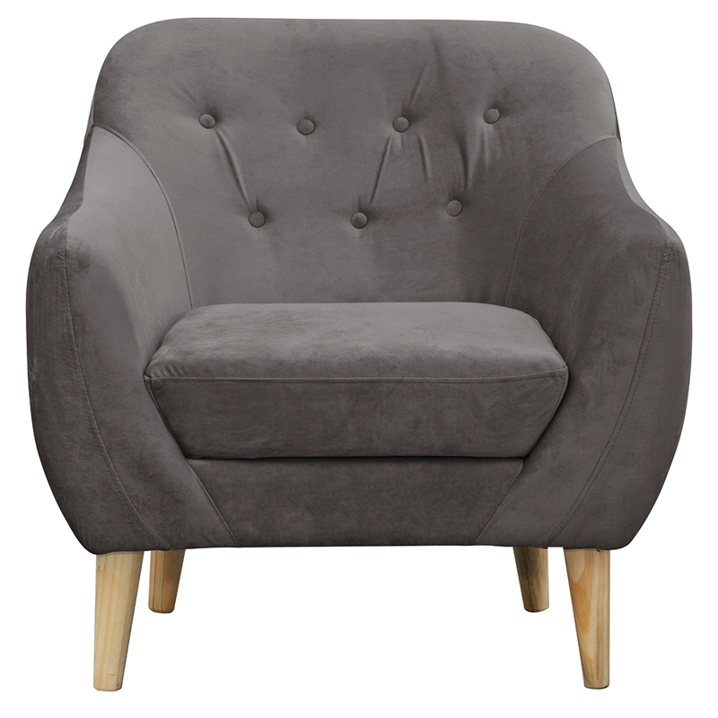SET 2 POLTRONAS NORWAY  FELPA  GRIS OSCURO  87X90 X85 - 2