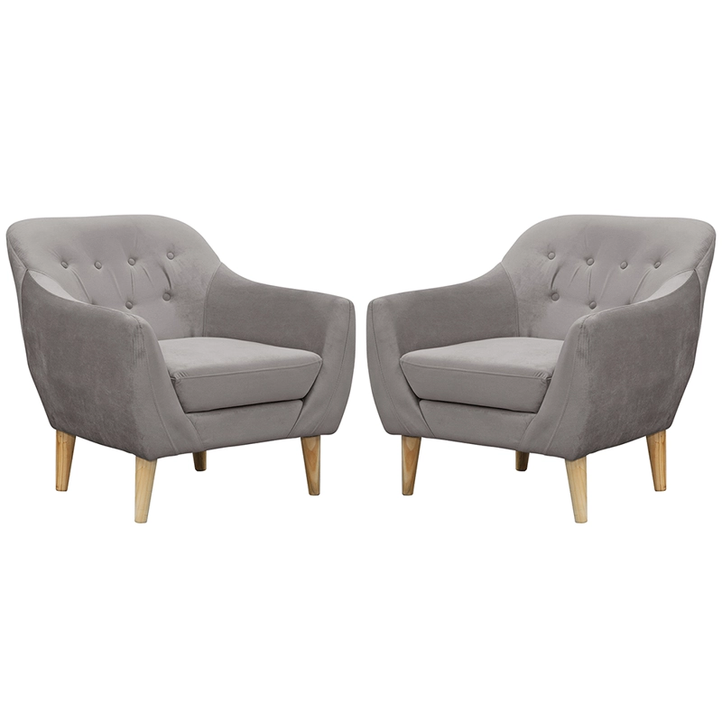 SET 2 POLTRONAS NORWAY 1C   FELPA  GRIS 87X90 X 85 - 1