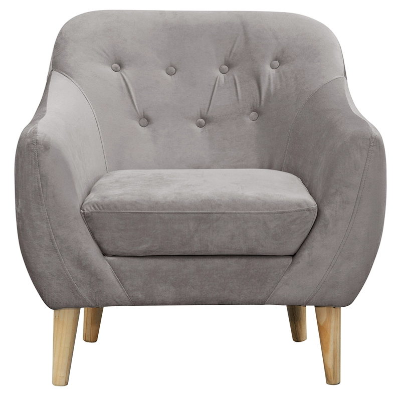 SET 2 POLTRONAS NORWAY 1C   FELPA  GRIS 87X90 X 85 - 2