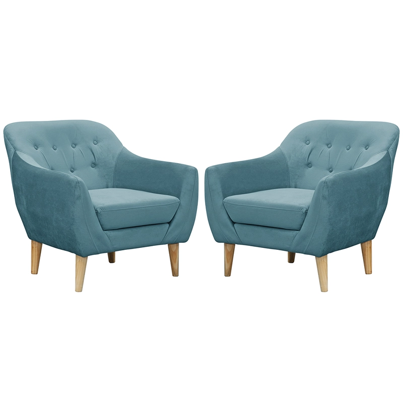 SET 2 POLTRONAS NORWAY  FELPA  TURQUESA 87X90X 85 - 1