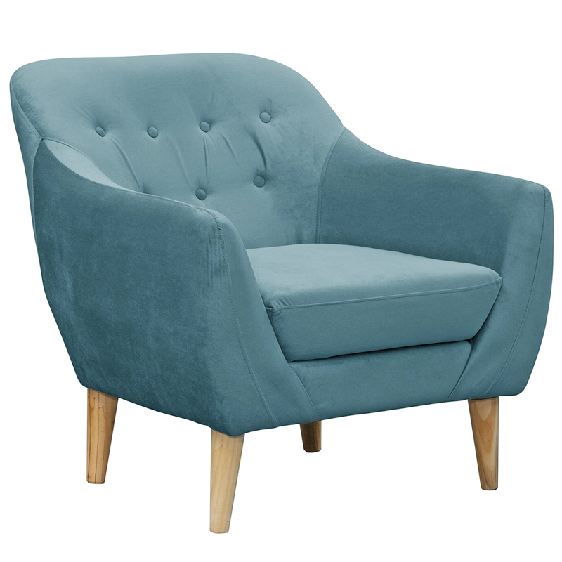 SET 2 POLTRONAS NORWAY  FELPA  TURQUESA 87X90X 85 - 3