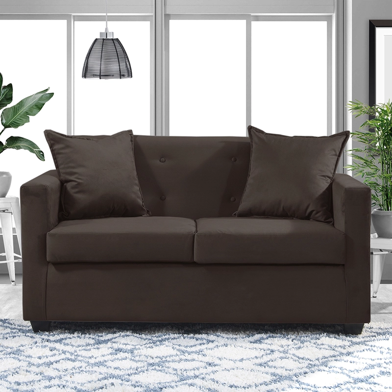 SET SOFA 2C GRAMADO + BANQUETA BAUL FELPA CHOCOLATE - 4